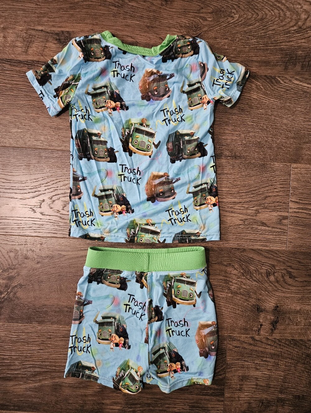Little Glow Kids 3T Trash Truck 2 Piece Bamboo Pajama - Picture 3 of 4